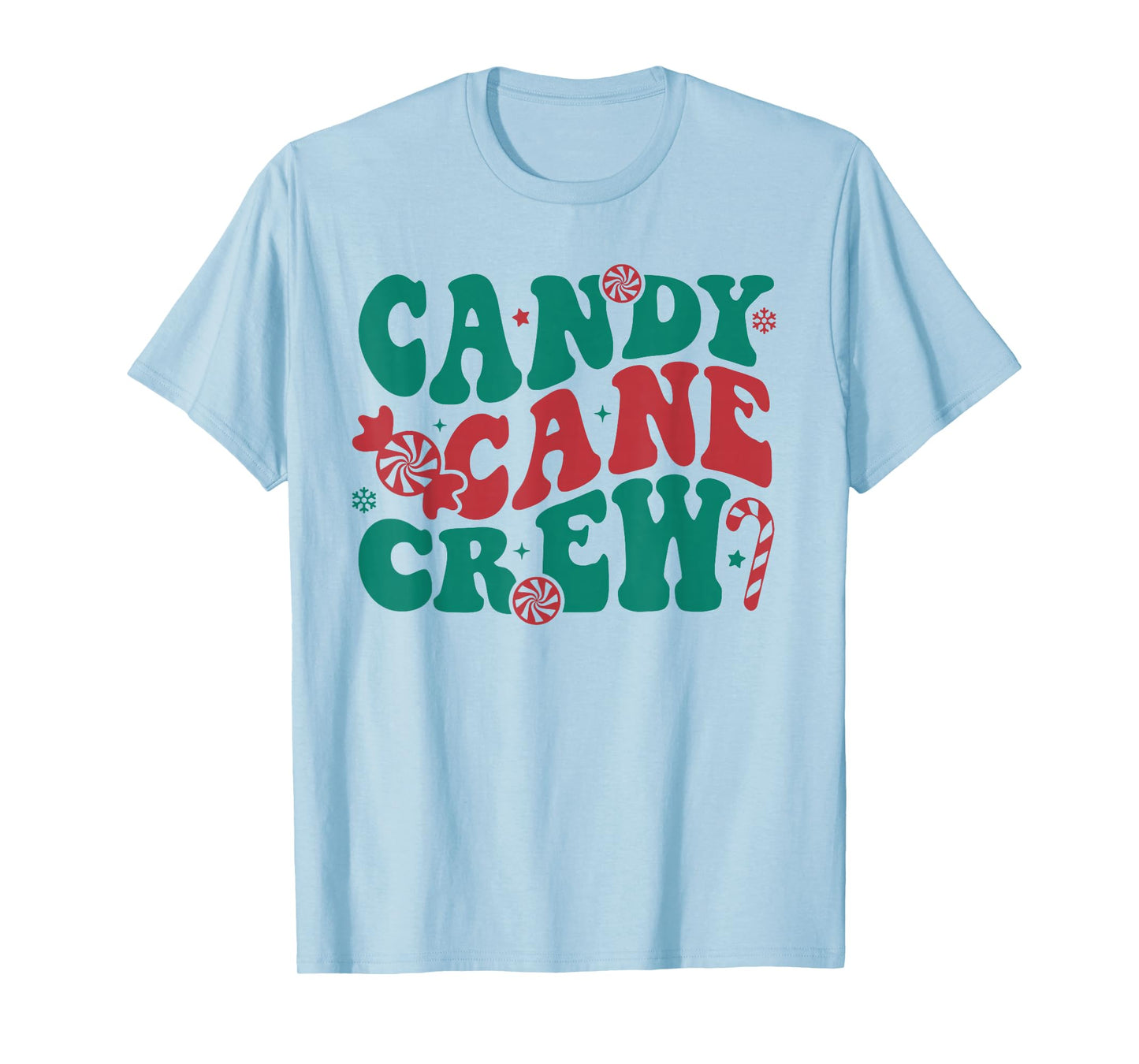 Groovy Candy Cane Crew Matching Family Group Squad Christmas T-Shirt