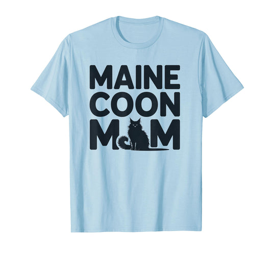 Minimalist Maine Coon Cat Mom Design for Cats Lover T-Shirt