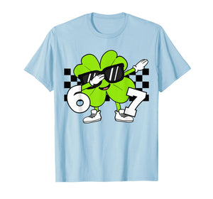 Boys St Patricks Day Dabbing Shamrock Clover 67 Six Seven T-Shirt