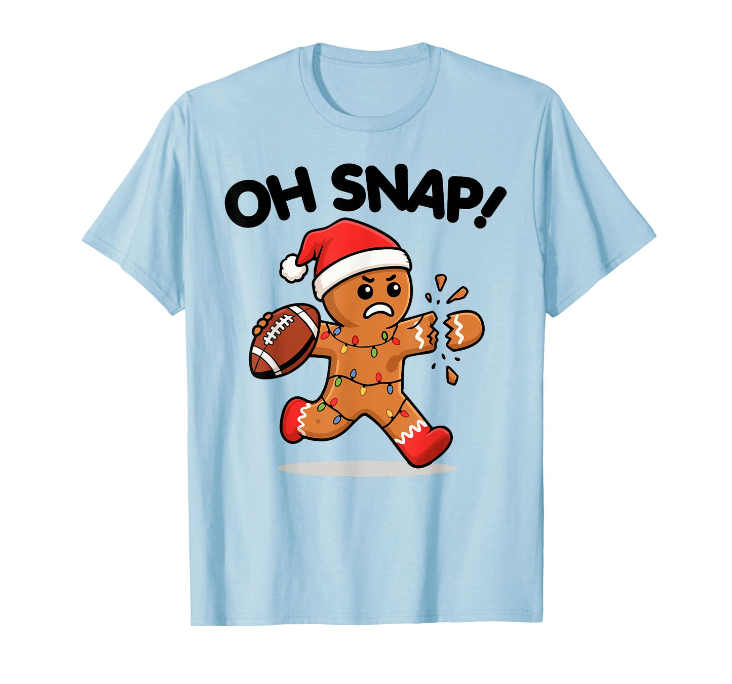 Oh Snap Football Xmas Gingerbread Man Christmas Boys Kids T-Shirt