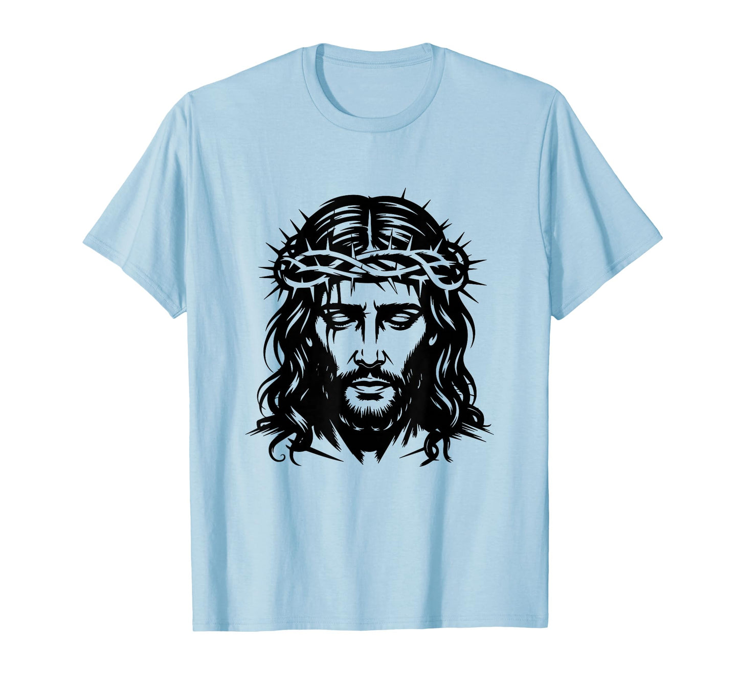Jesus Crown of Thorns Black and White Faith T-Shirt