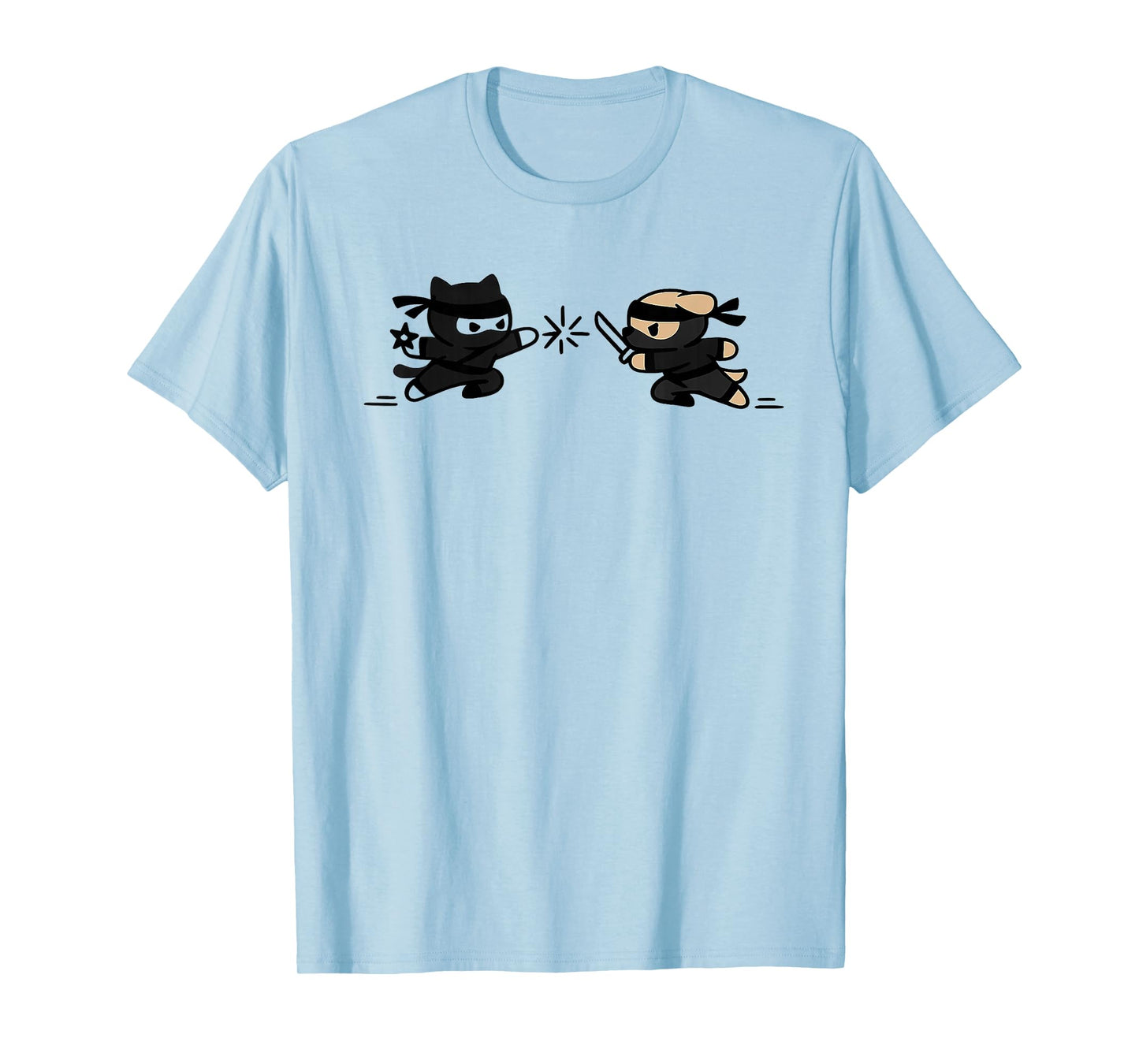 Cute Ninja Cat vs Dog, Kawaii Ninja Pets T-Shirt