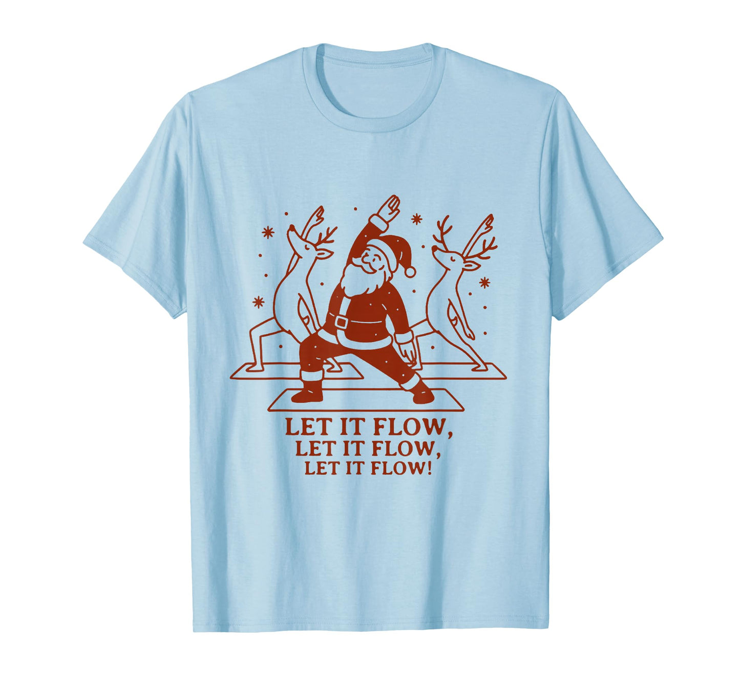 Let It Flow Yoga Santa, Funny Christmas Yoga T-Shirt