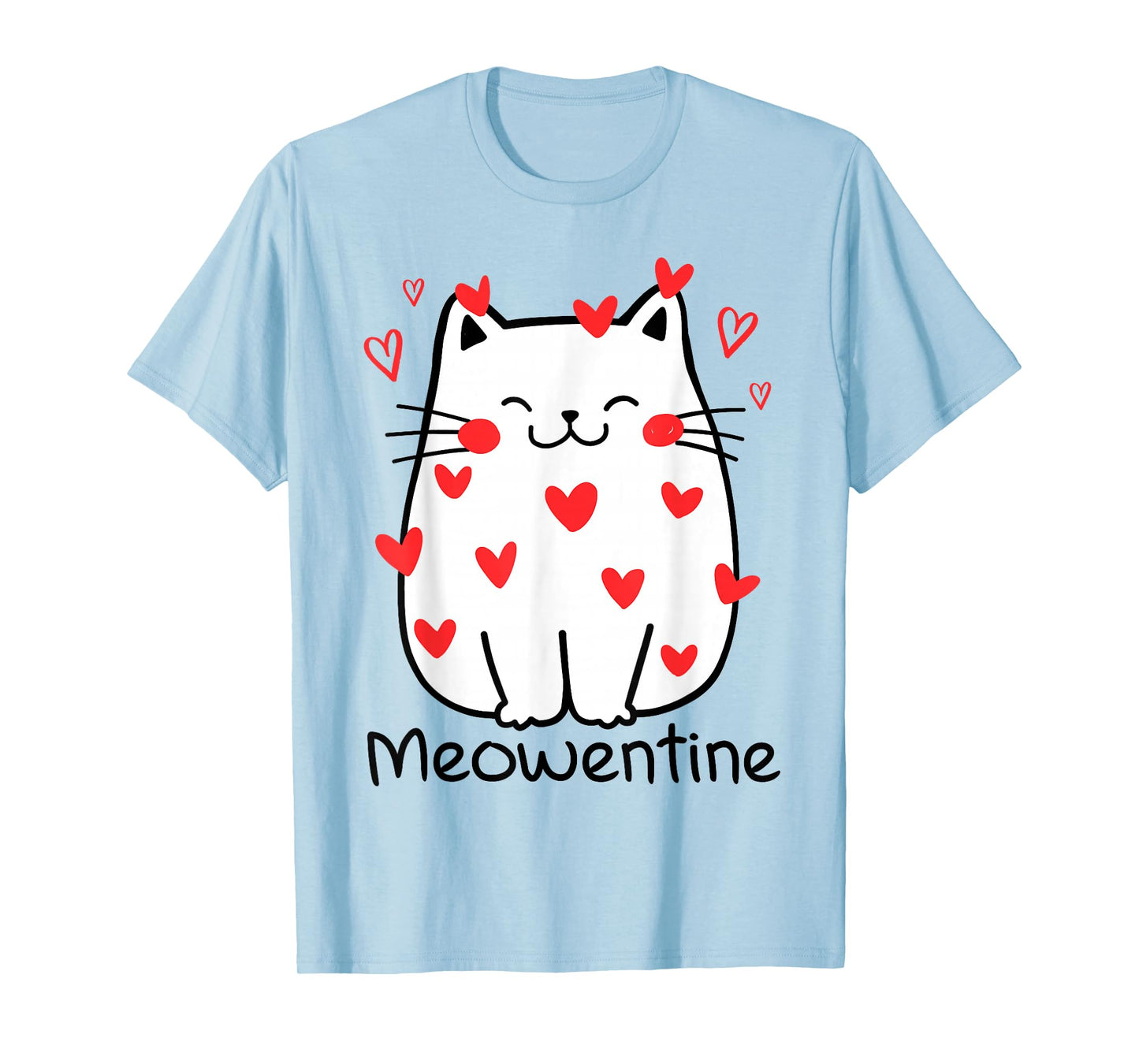 Meowentine Cute Cat Valentines Day Heart Meow Kitty Kitten T-Shirt