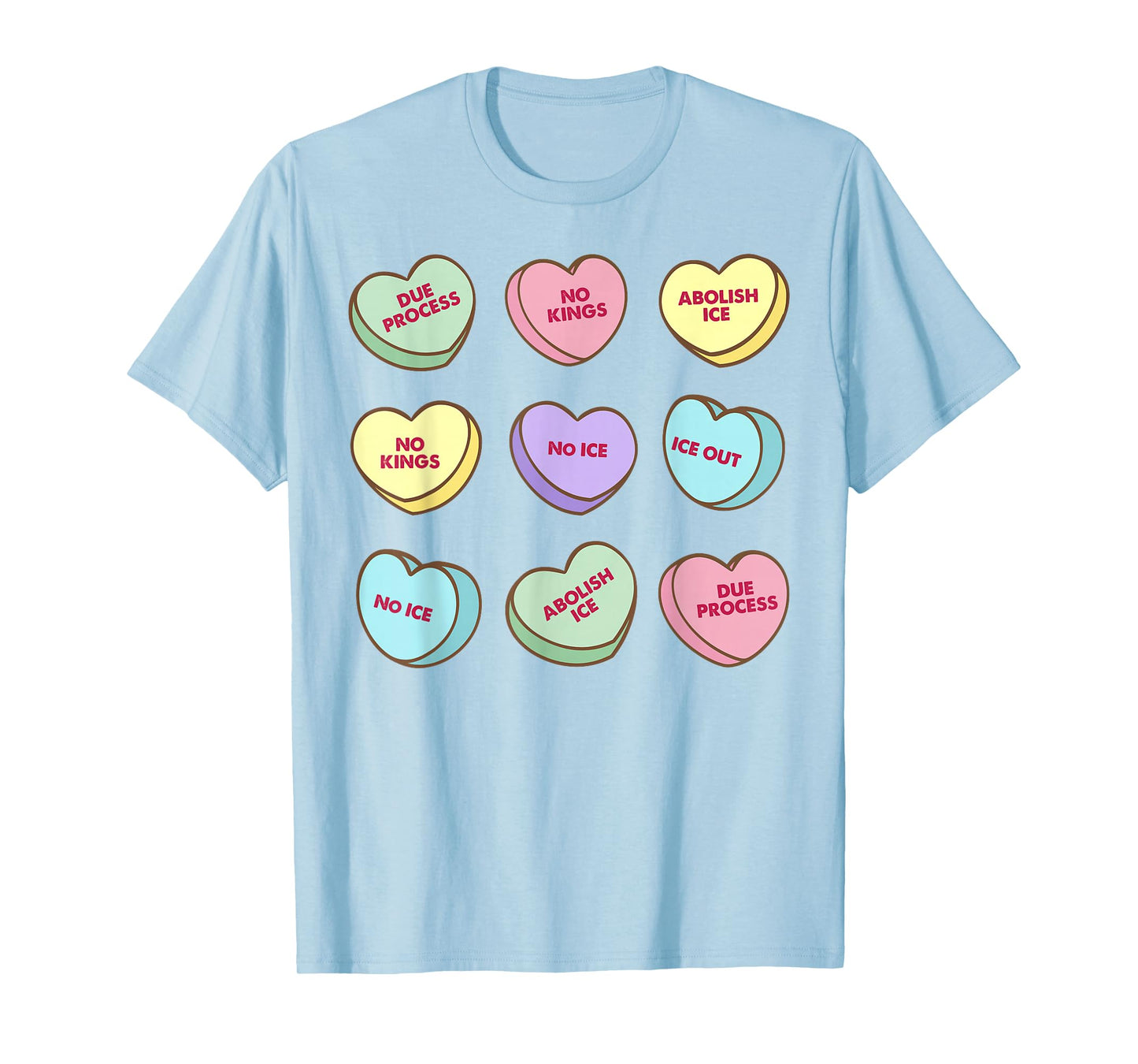 No Ice Valentine's Day Candy Heart Funny Abolish Ice T-Shirt