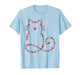 Cute Cat Outline Made of Hearts Valentine Style for Cat Love T-Shirt