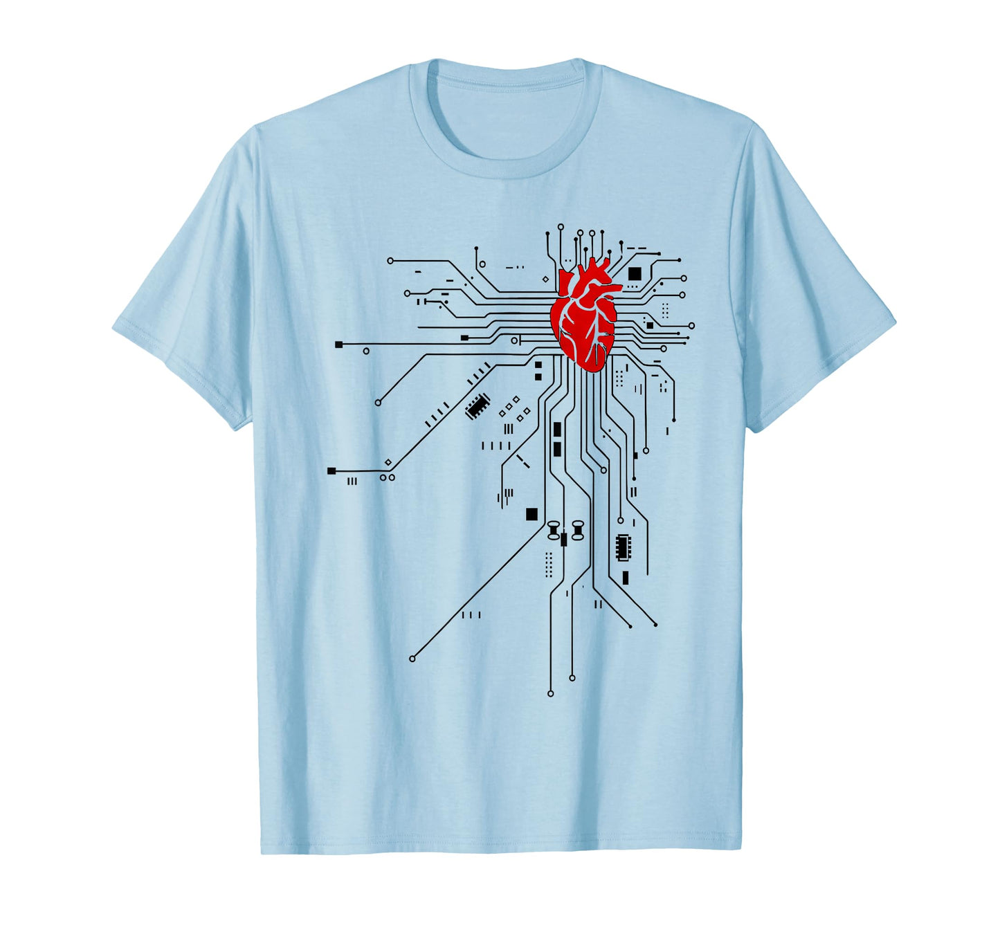 Heart and Circuit Board Design for Tech Lovers T-Shirt