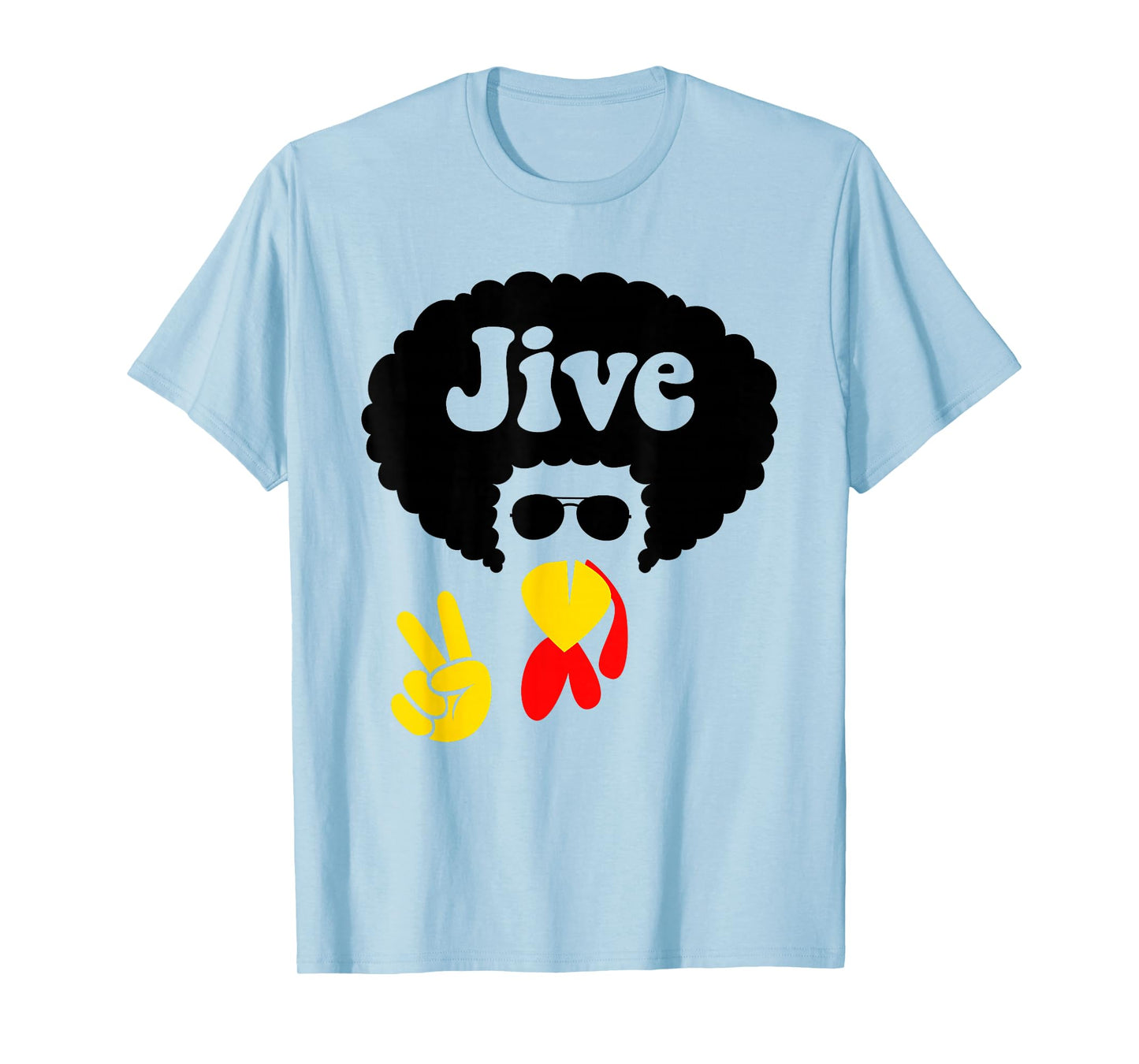 Peace Sign Jive Thanksgiving Turkey Face Funny Men Women T-Shirt