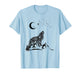 Stars Moon Astrology Wolf Mountain Landscape Black Graphic T-Shirt