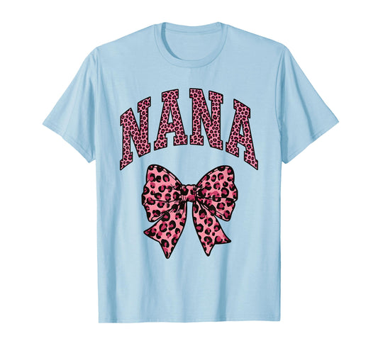 Nana Leopard Bow Design - Cute Grandma T-Shirt