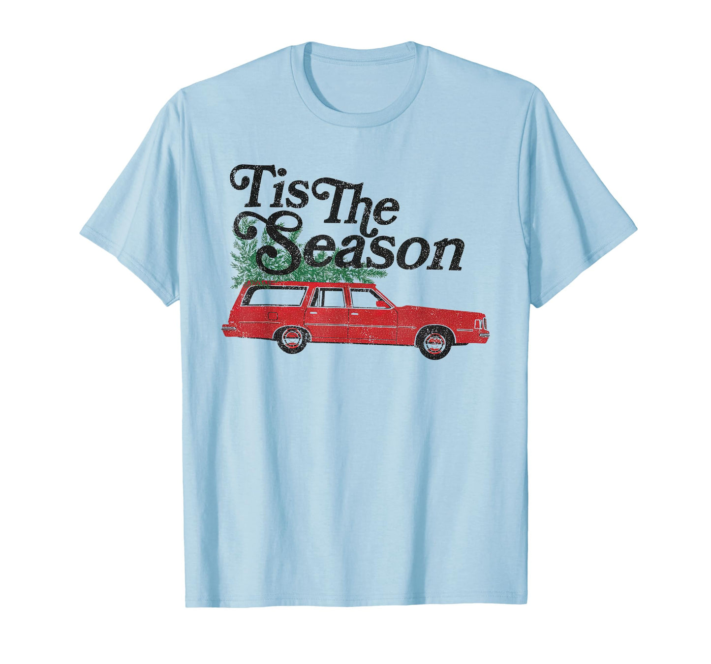 ’Tis The Season Retro Wagon Christmas Tree Holiday T-Shirt