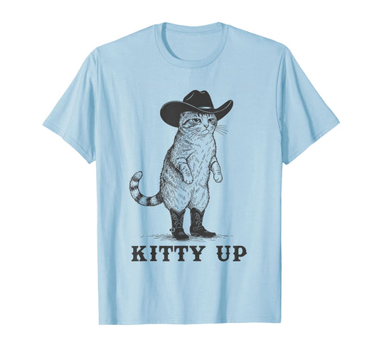 Kitty Up Funny Cowboy Cat Western Country Rodeo Kitten T-Shirt