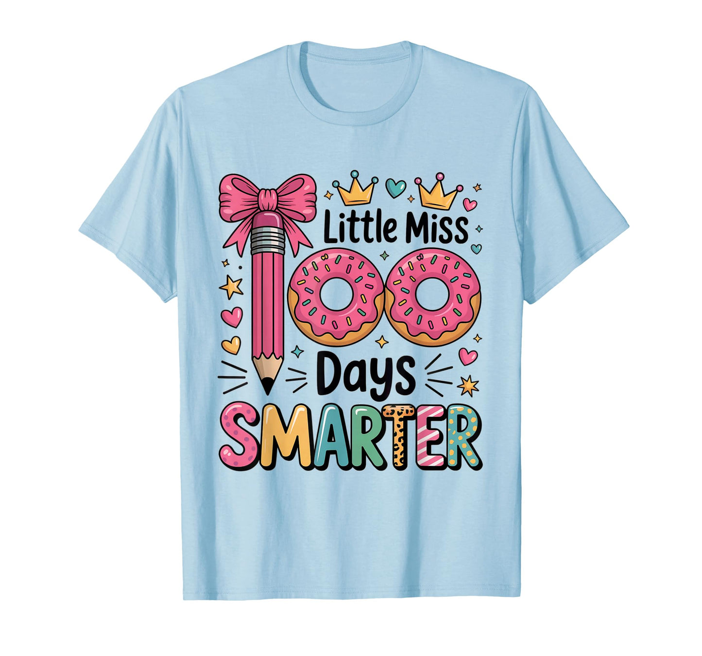 Little Miss 100 Days Smarter Kids Girls 100th Day of School T-Shirt