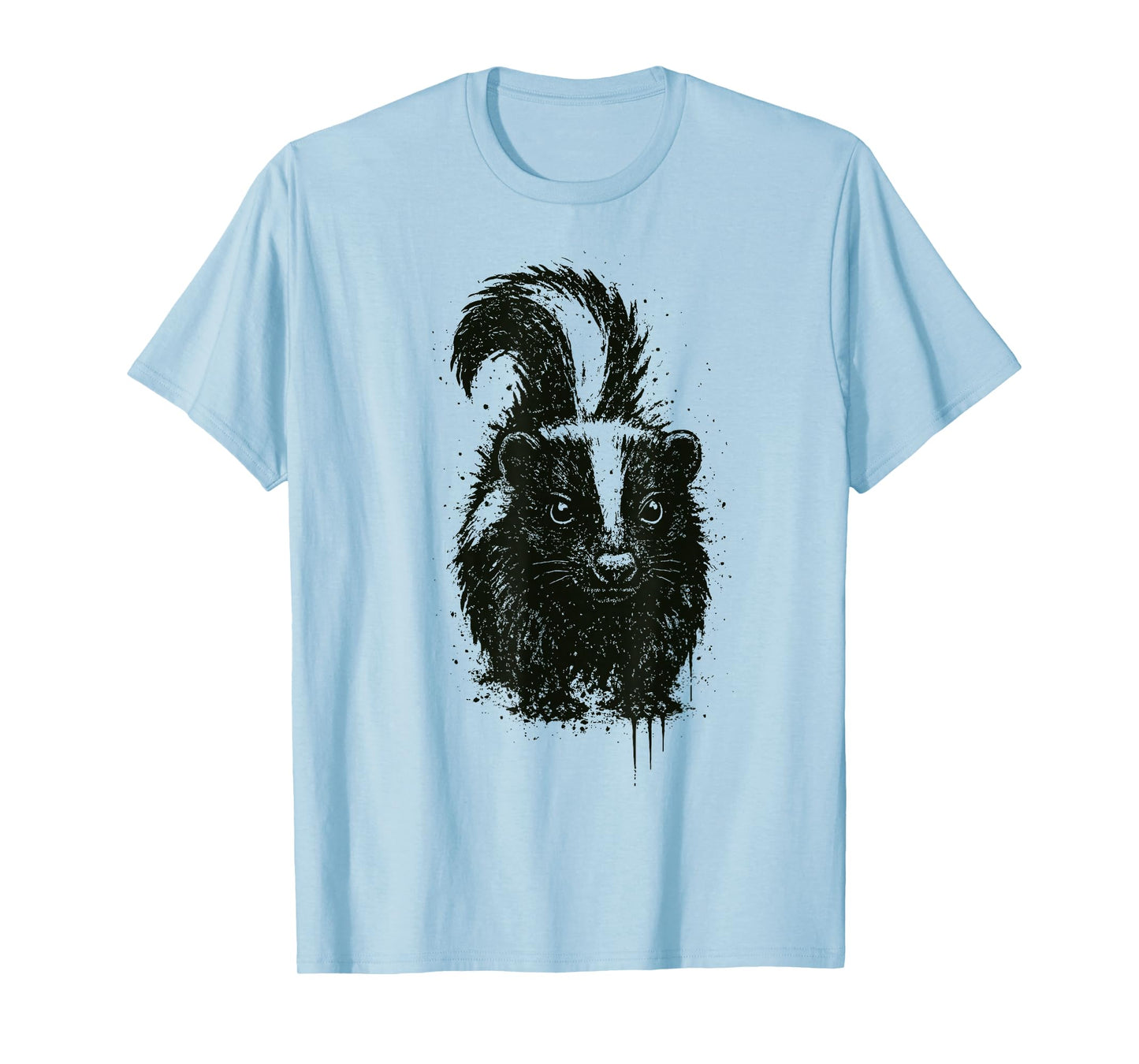 Skunk Ink Art Grunge Aesthetic Pest Forest Animal Portrait T-Shirt