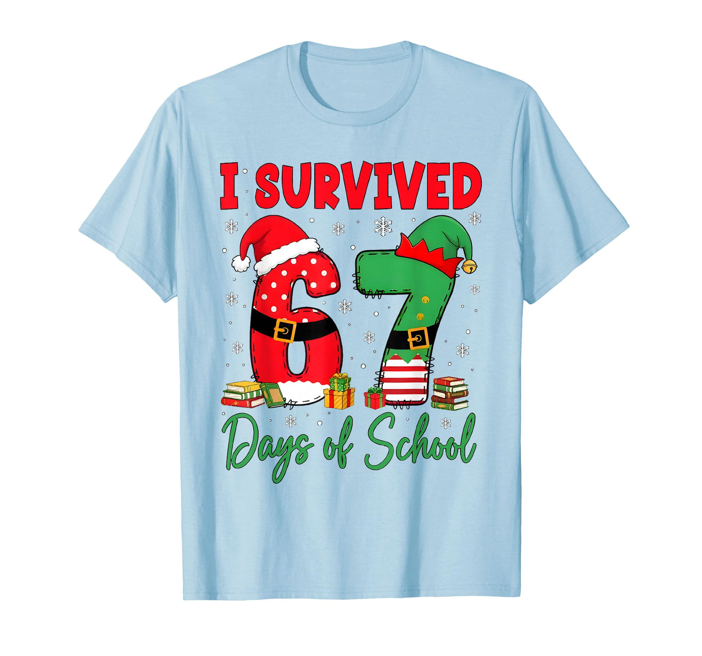 I Survived 67 Days of School Christmas Teachers Students T-Shirt
