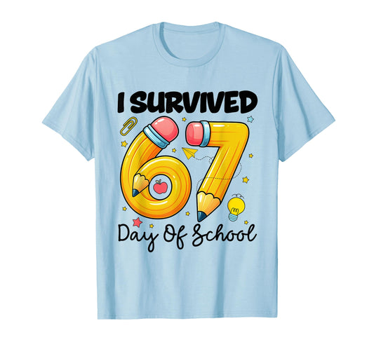 I Survived 67 Days of School Six Seven Meme Teacher Student T-Shirt