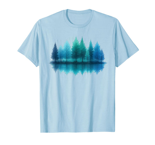Forest Trees Reflection Nature Outdoor Wildlife Landscape T-Shirt