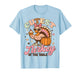 Cutest Turkey at Table Thanksgiving Girl Kids Toddler Groovy T-Shirt