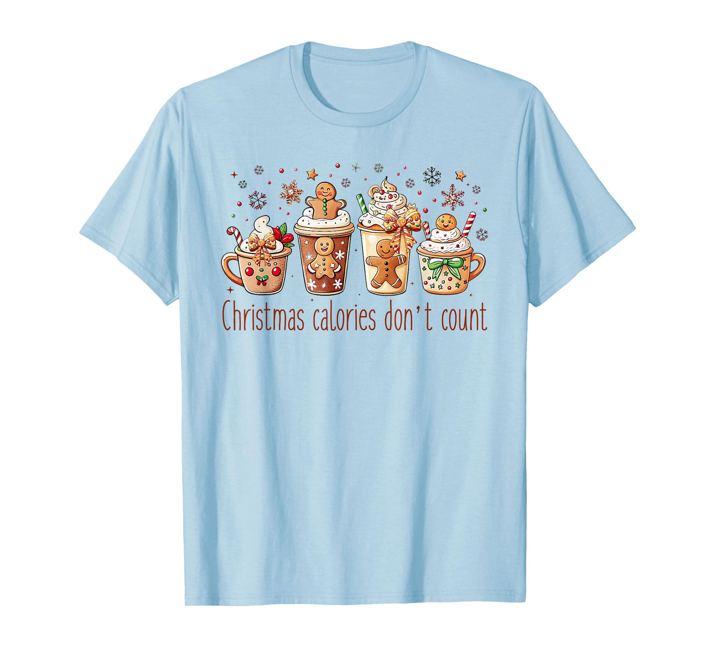 Christmas Calories Don't Count Funny Xmas Gingerbread T-Shirt