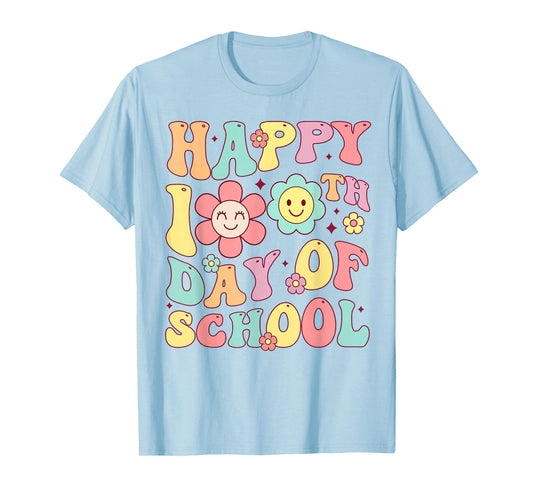 Groovy Happy 100th Day of Shool 100 Days Teachers Girls Kids T-Shirt
