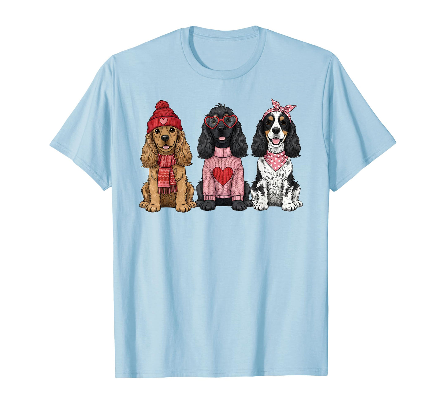 Cute American Cocker Spaniel Valentine Dog T-Shirt