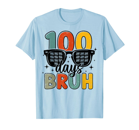 Bruh 100 Days of School 100th Day of School Sunglasses Boys T-Shirt