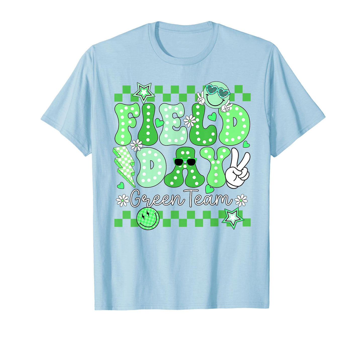 Funny Field Day Green Team Field Trip Matching Teacher Kids T-Shirt