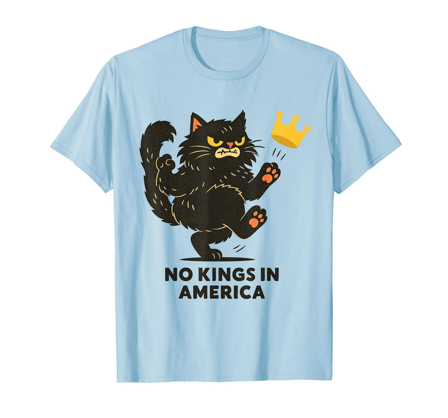 No Kings Funny Cat Patriotic Men Women Liberty 4th of July T-Shirt