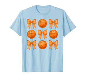 Basketball Mom Sister Coquette Bows Cute Girls Basketball T-Shirt