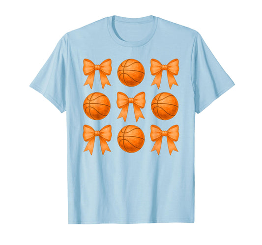 Basketball Mom Sister Coquette Bows Cute Girls Basketball T-Shirt