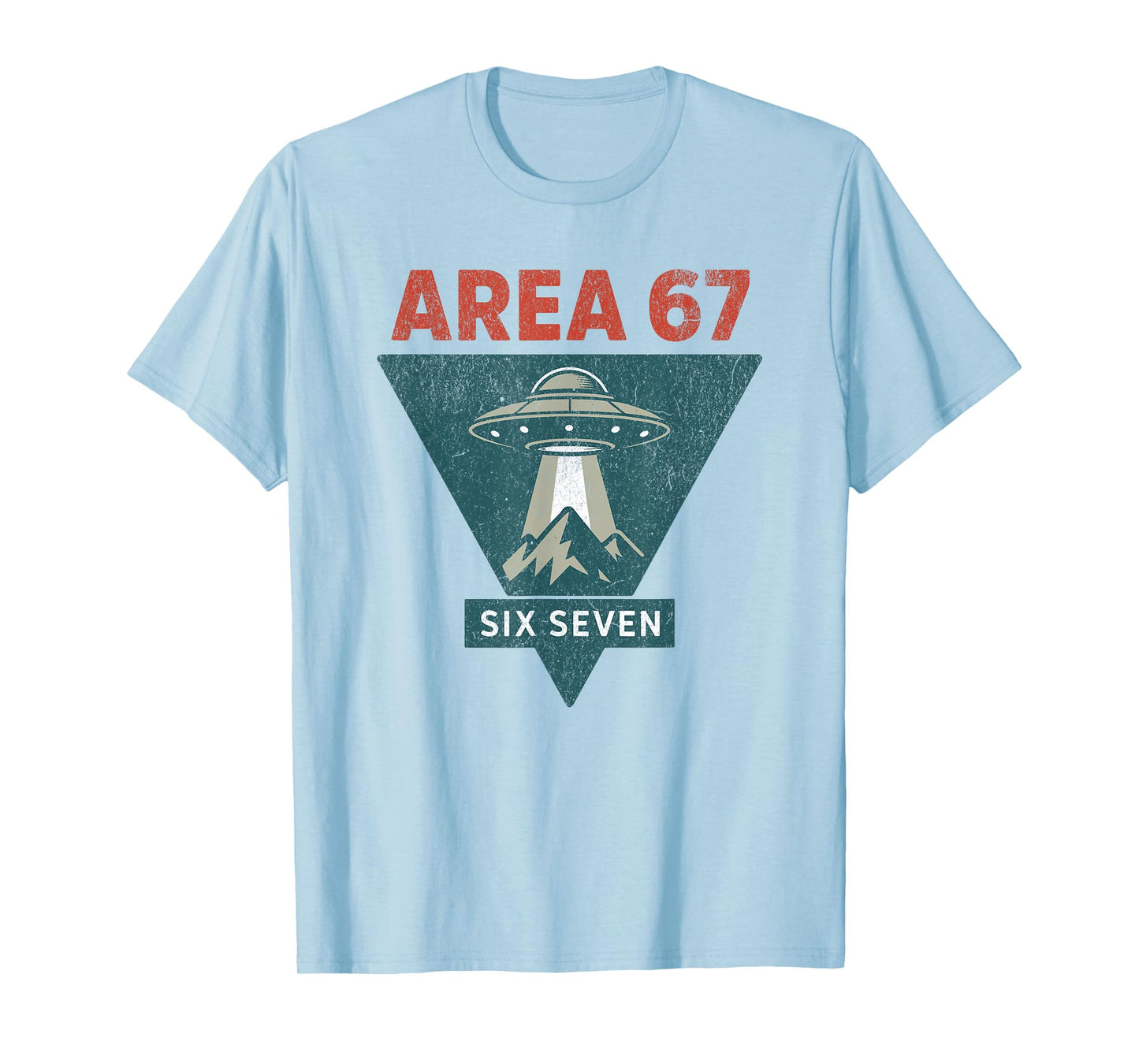 Area 67 Six Seven Alien UFO Funny Brain Rot Meme for Kids T-Shirt