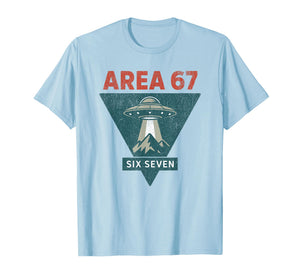 Area 67 Six Seven Alien UFO Funny Brain Rot Meme for Kids T-Shirt