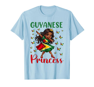 Cute Guyanese Princess Dabbing Girl Guyana Flag Pride T-Shirt