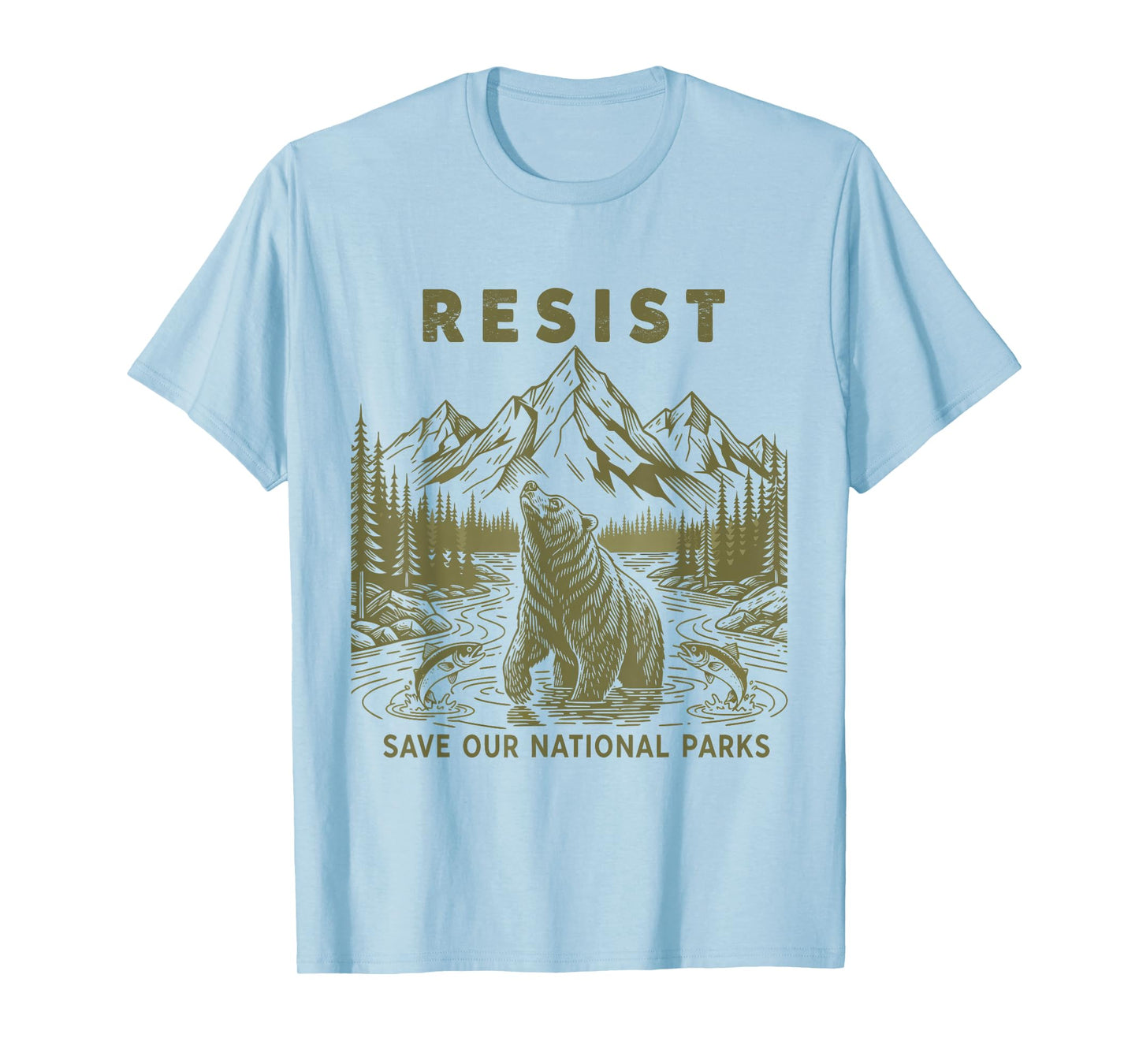 Resist Save Our Parks Alt Us National Parks Bear Nature T-Shirt