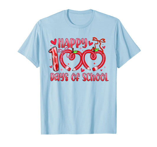 Happy 100 Days of School Bow 100th Day of School Coquette T-Shirt