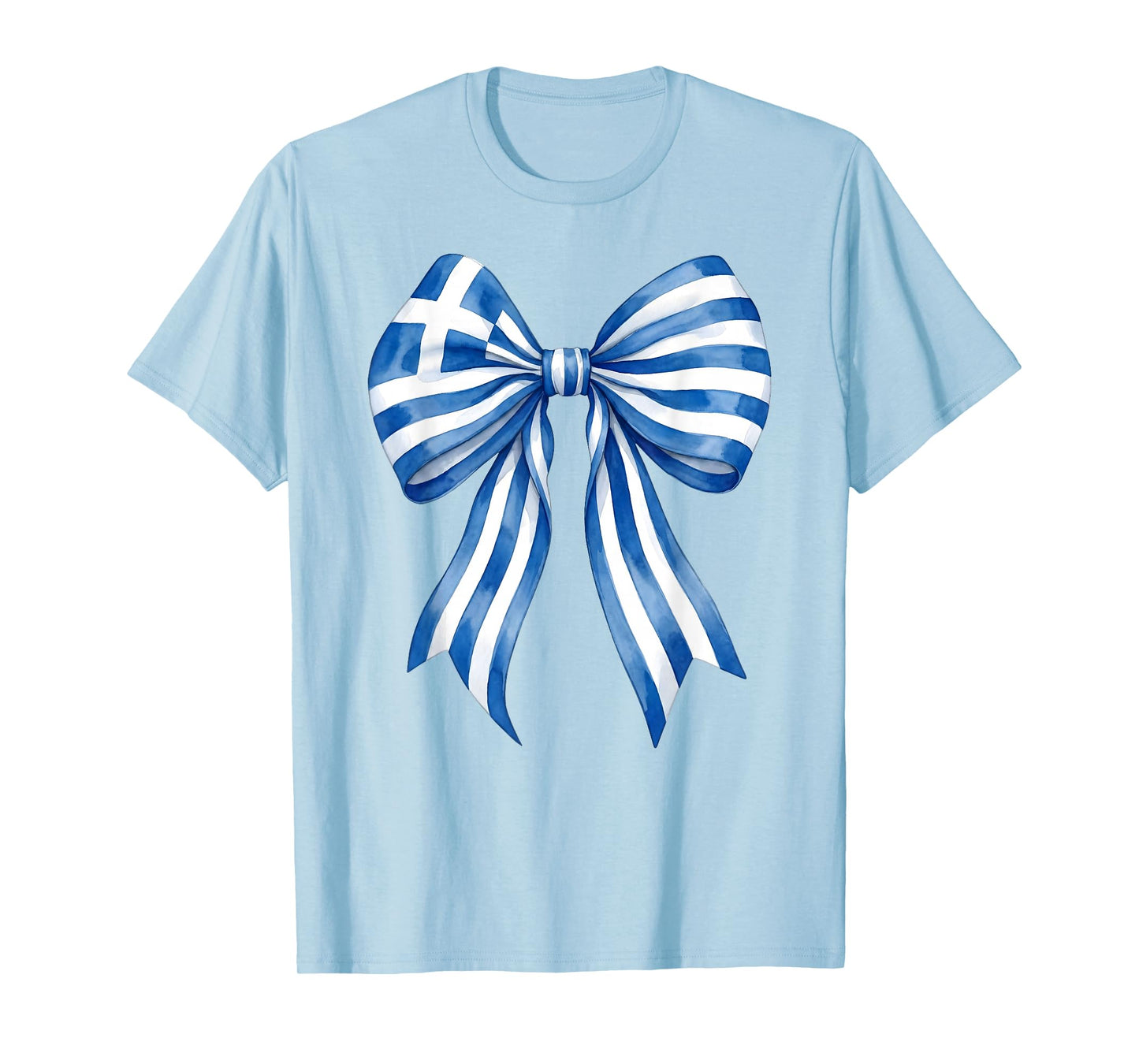 Greek Coquette Bow Koukla Greece Flag Cute Greek Girl T-Shirt