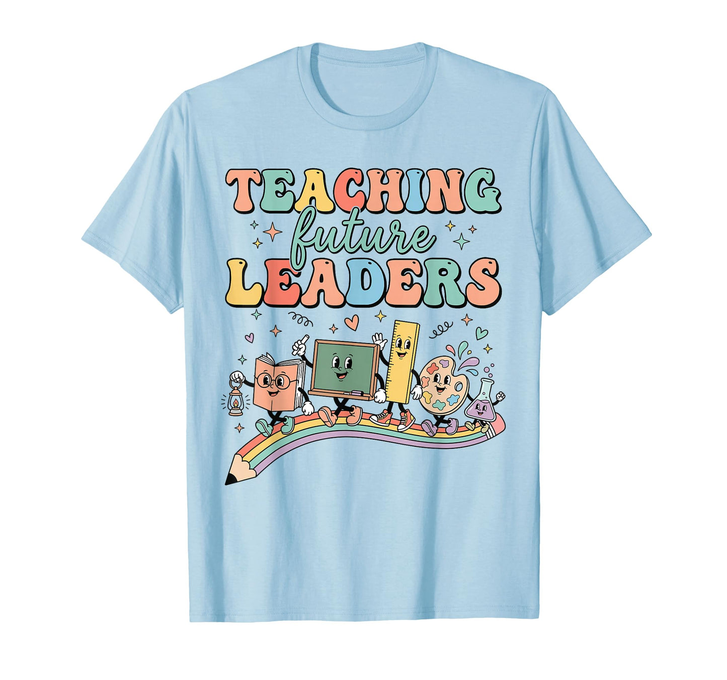 Retro Teaching Future Leaders Groovy Teacher Back to School T-Shirt