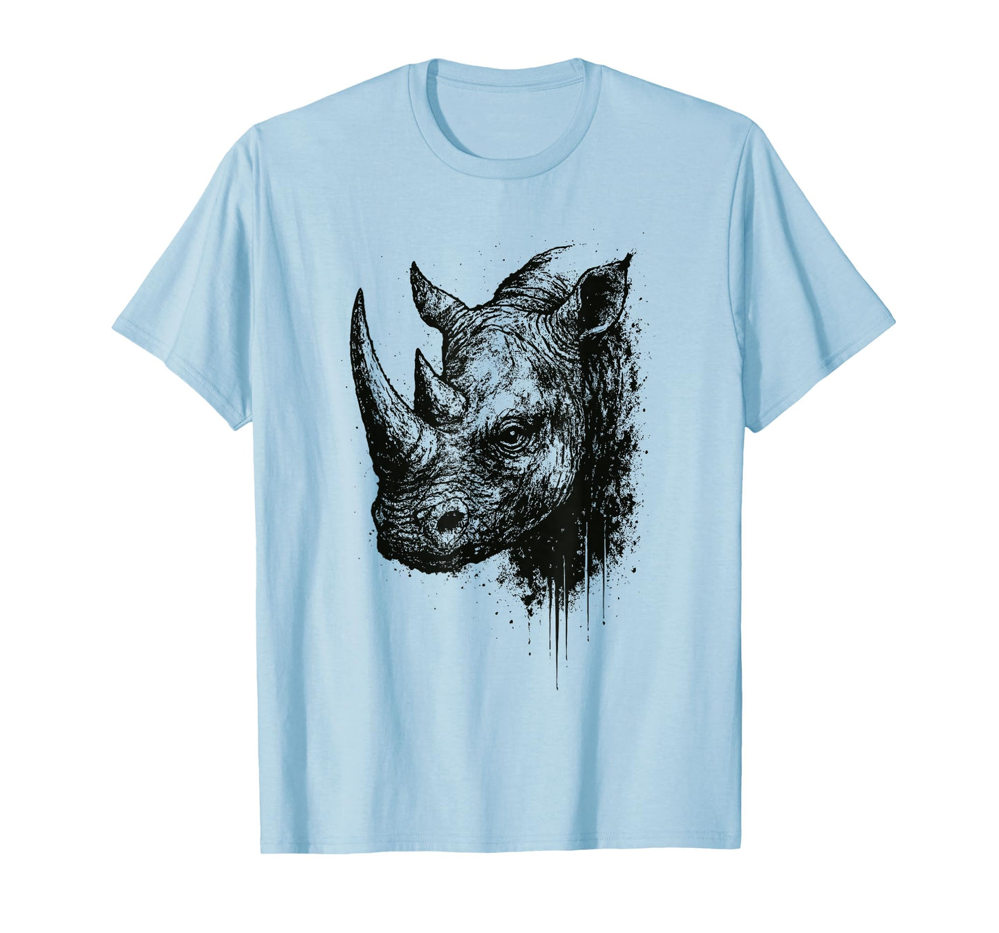 Rhino Ink Art Grunge Safari Wildlife Portrait Rhinocerus T-Shirt