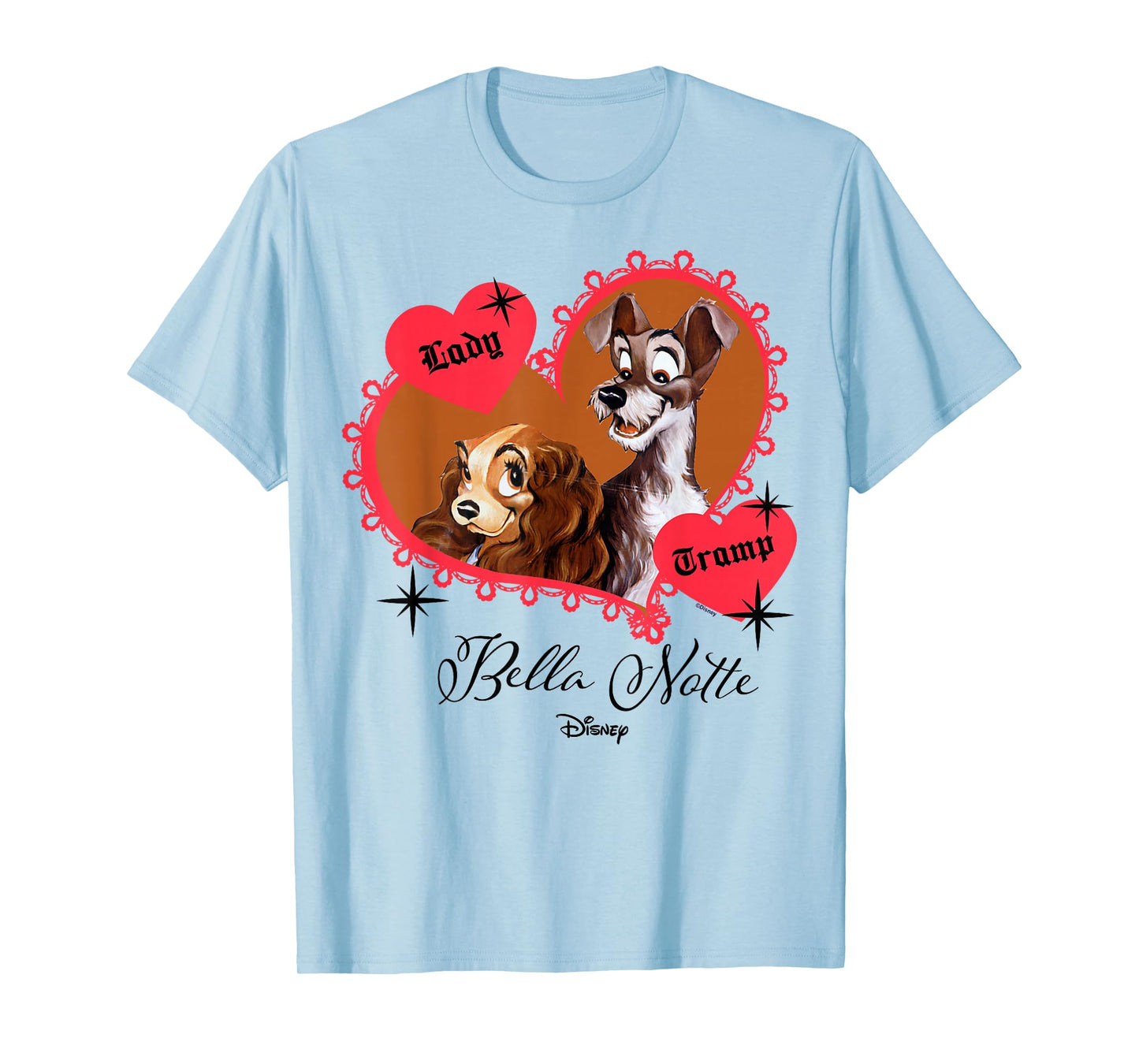 Disney Lady and The Tramp Heart Frame T-Shirt