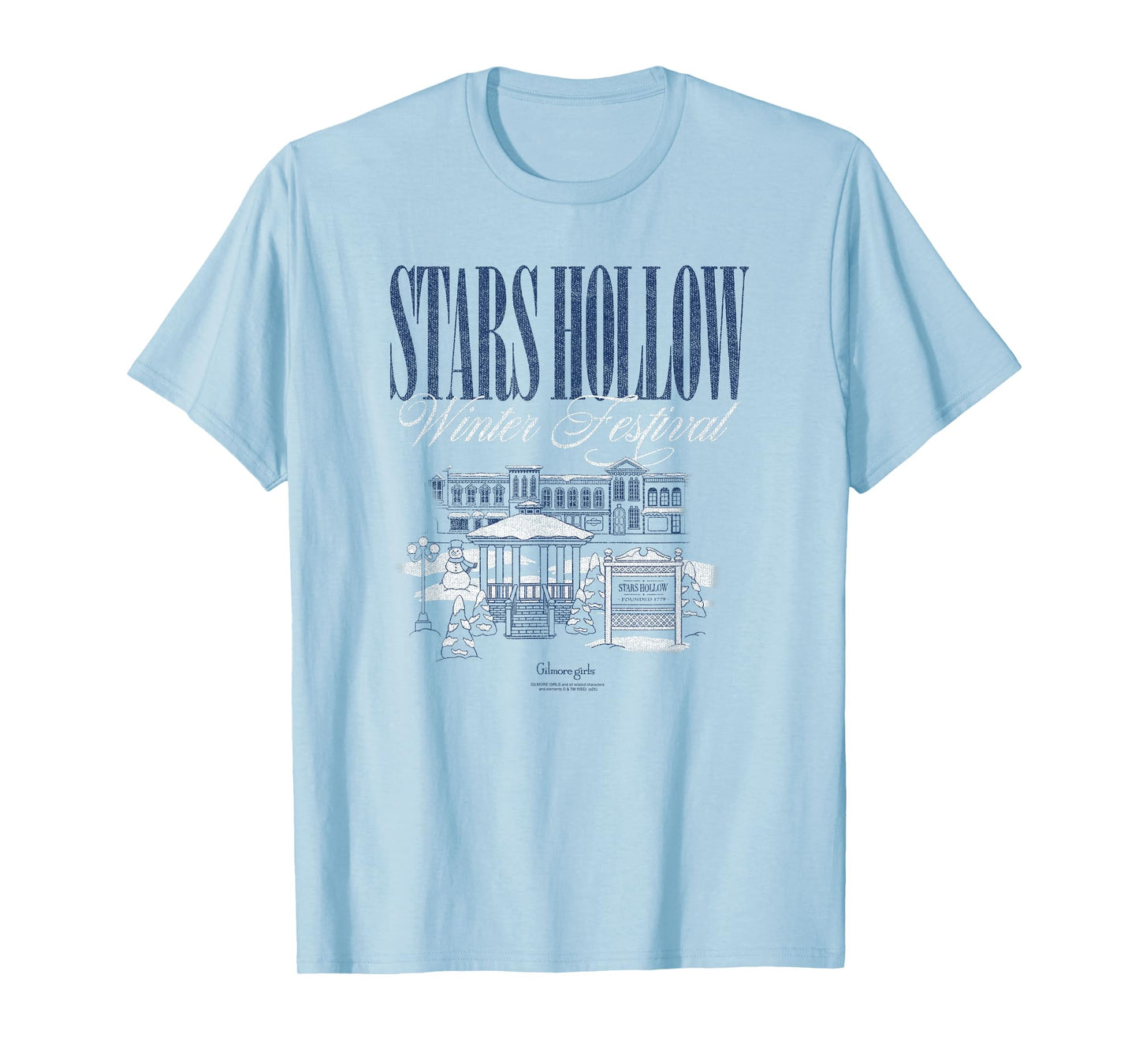 Gilmore Girls Winter Festival Snowy Stars Hollow TV Show T-Shirt