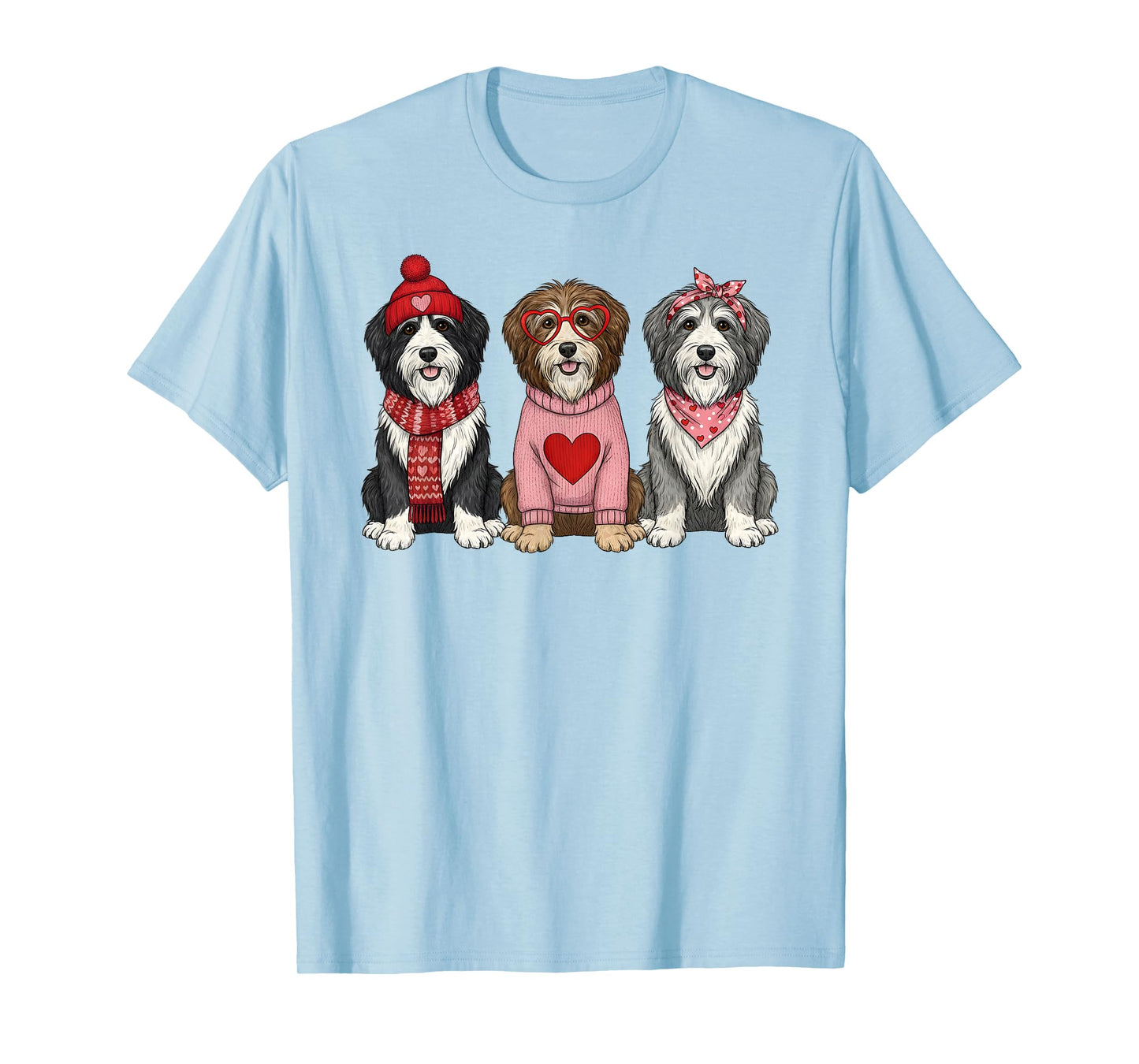 Cute Bearded Collie Valentine Dog T-Shirt