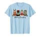 Cat Christmas Light Reindeer Santa Meowy Christmas Cat Lover T-Shirt
