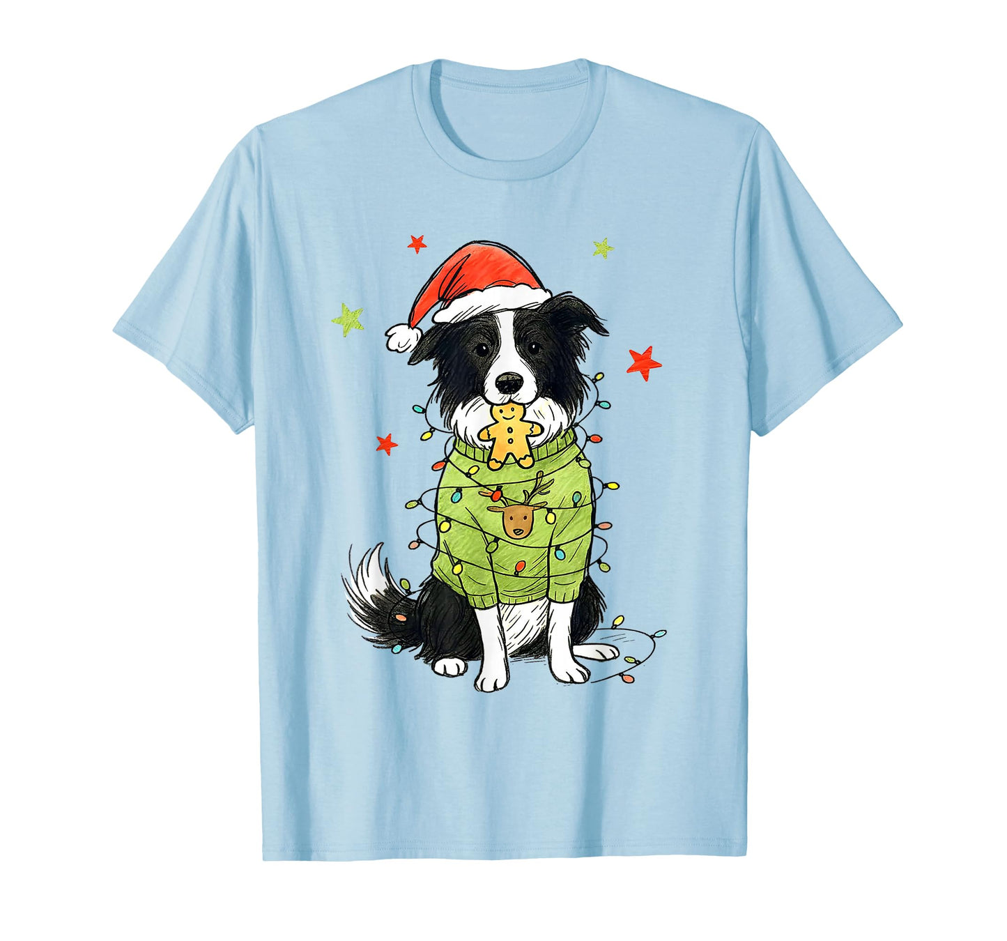 Santa Border Collie Christmas Border Collie Dog Mom Pajama T-Shirt