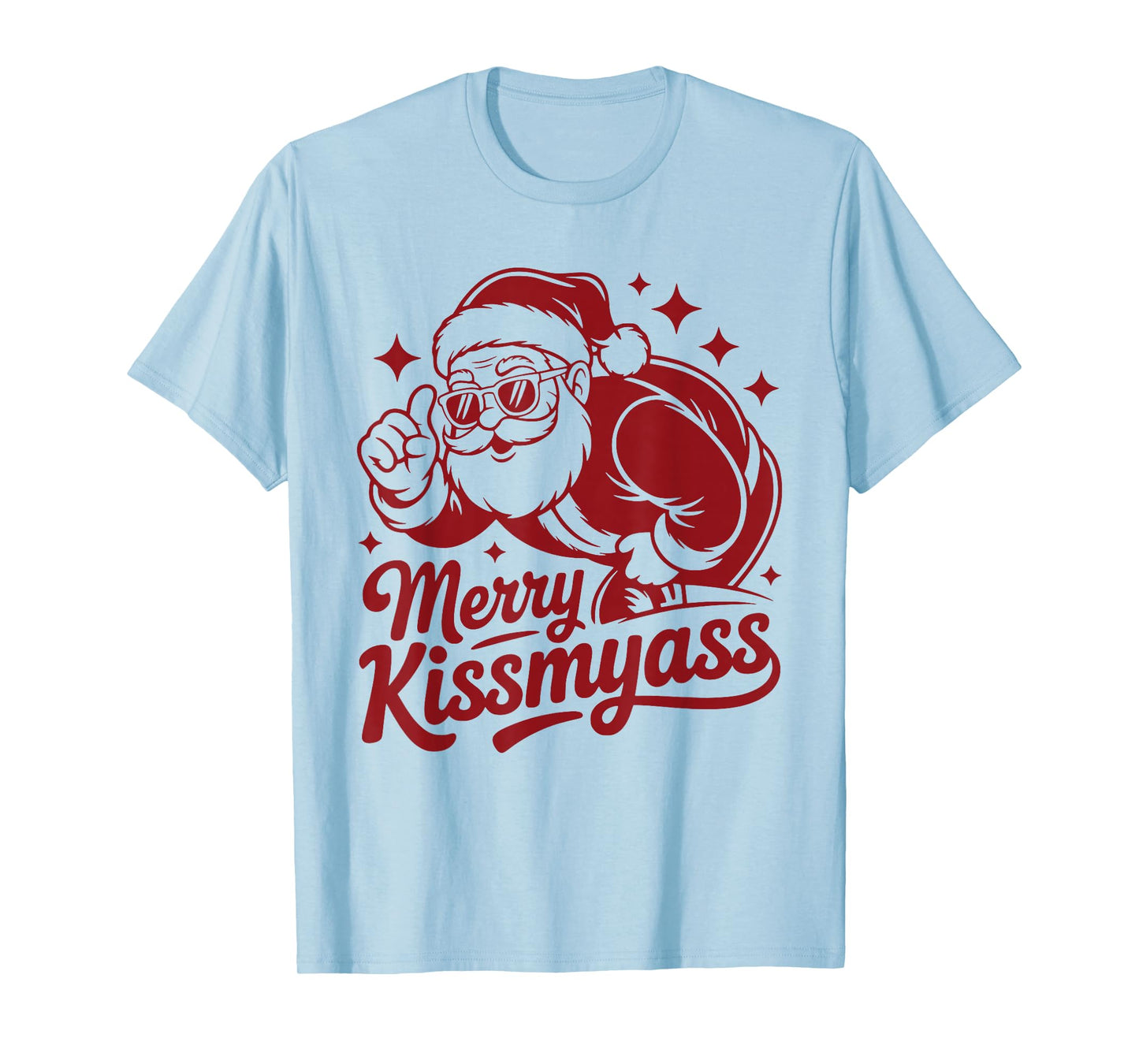 Funny Merry KissMyAss Christmas Funny Santa Claus T-Shirt