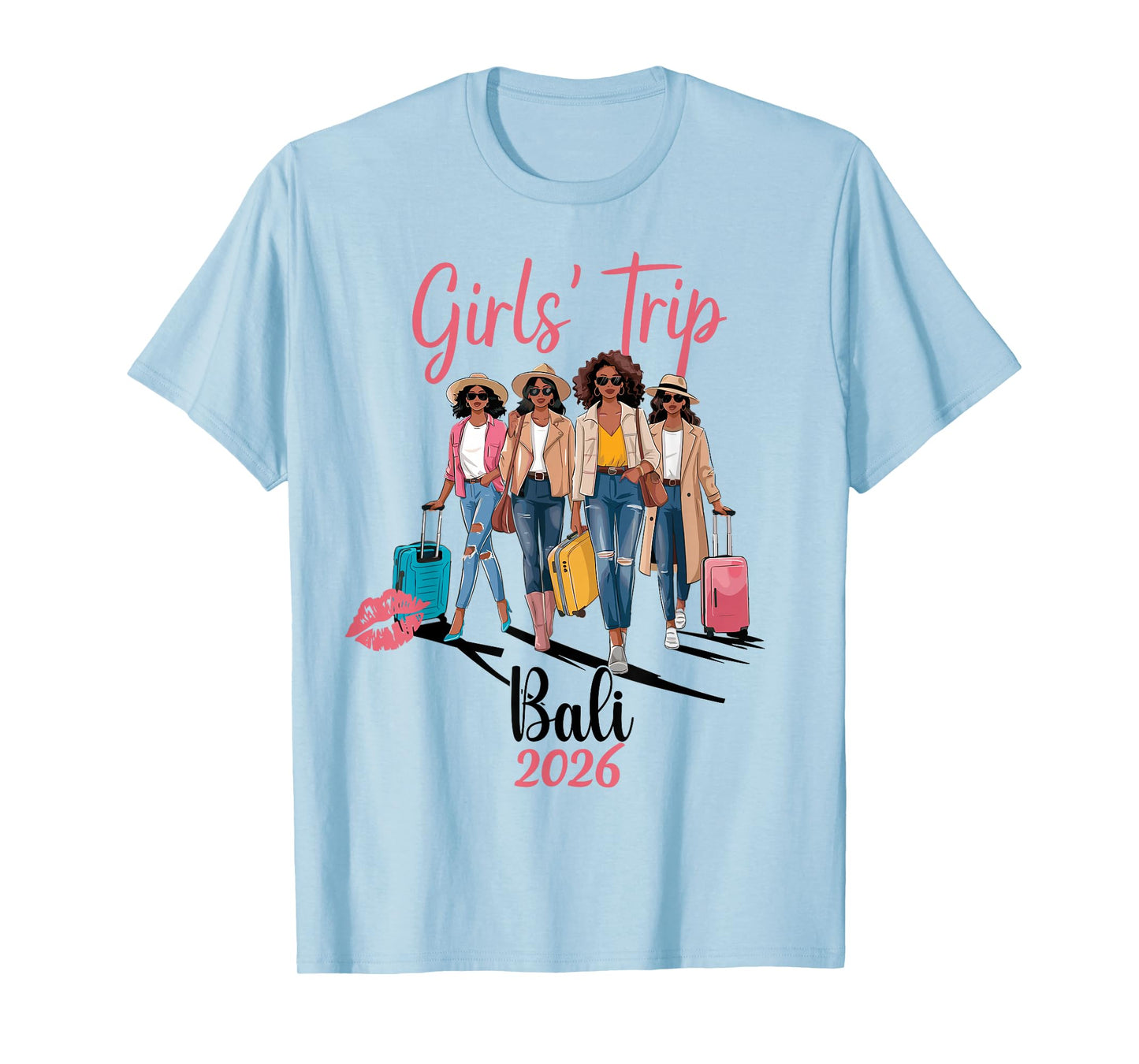 Black Girls Trip Bali 2026 Vacation Birthday Melanin Queen T-Shirt