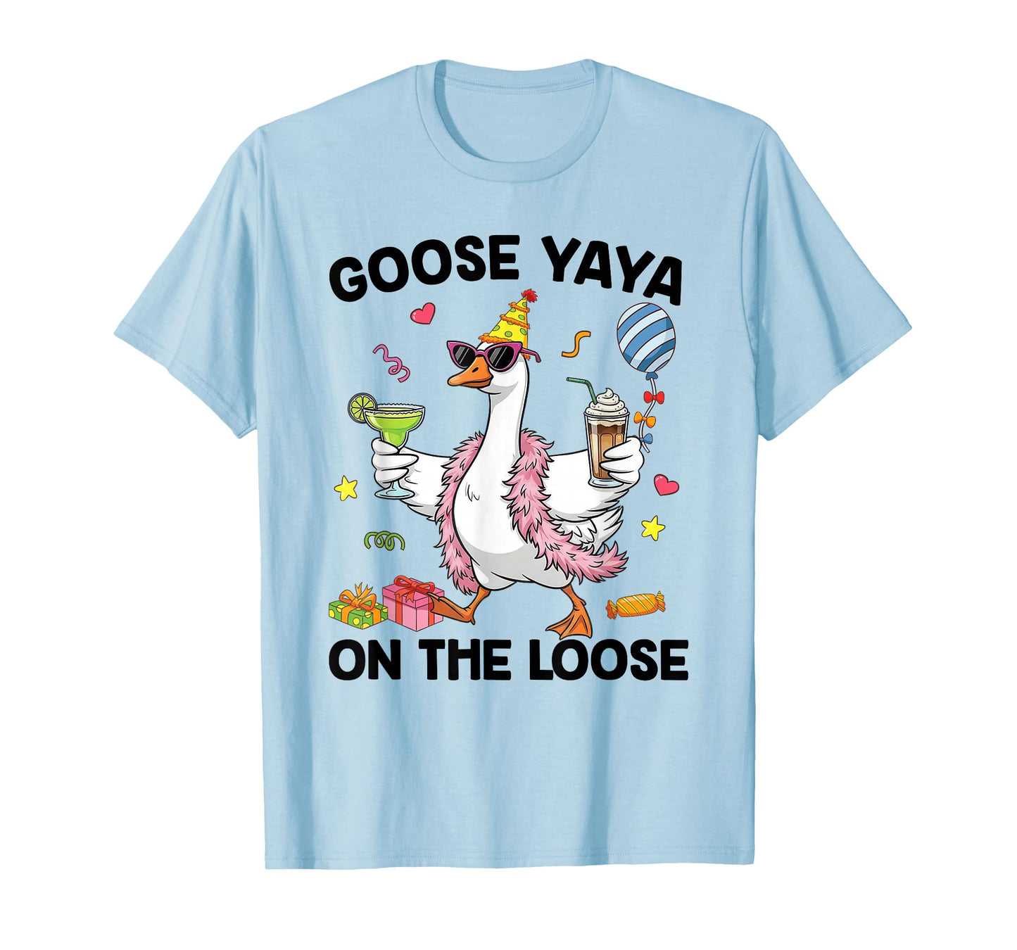 Yaya Goose On The Loose Funny Birthday Matching Family T-Shirt
