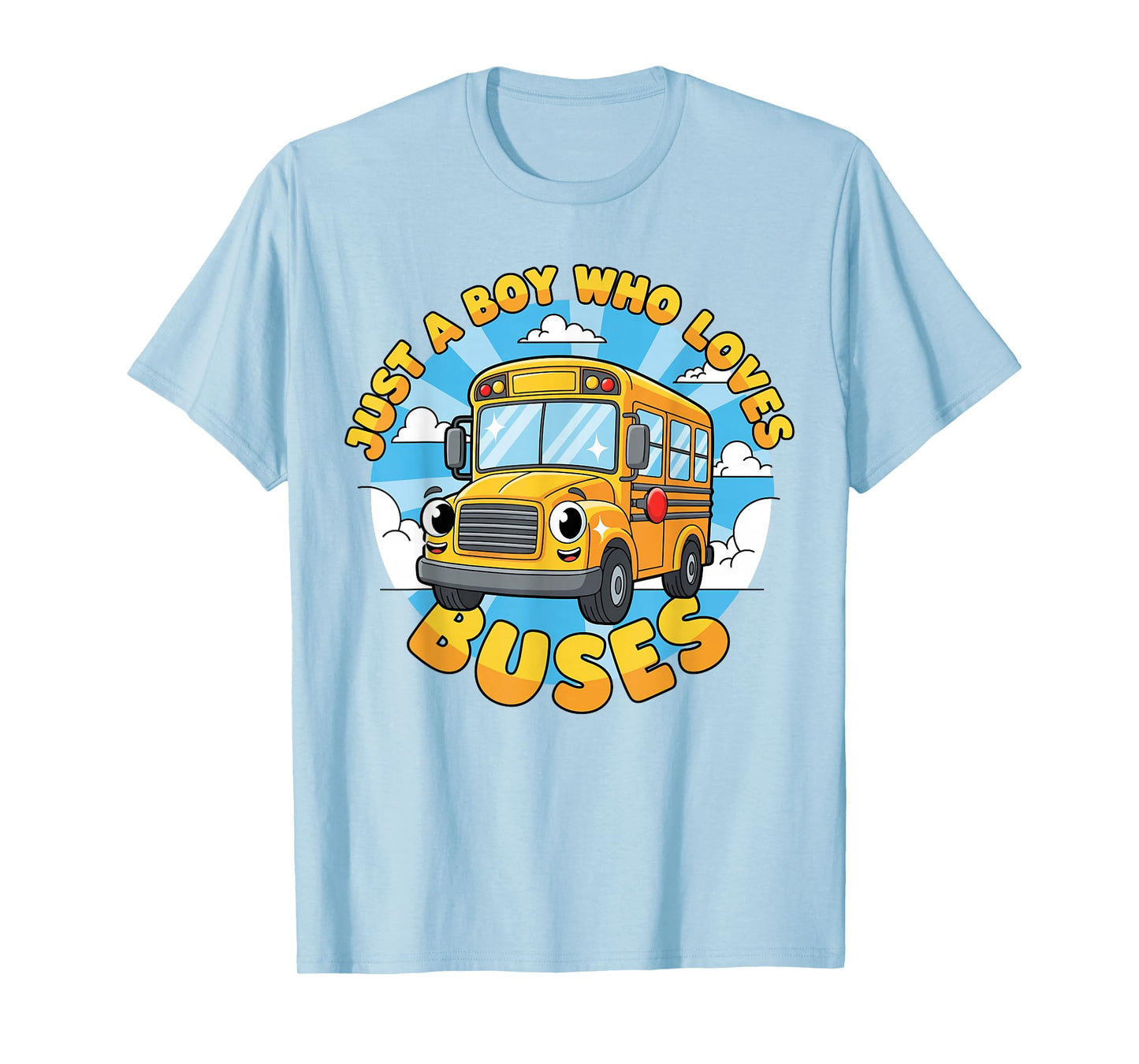 School Bus Lover Just a Boy Who Loves Buses for Kids Boys T-Shirt