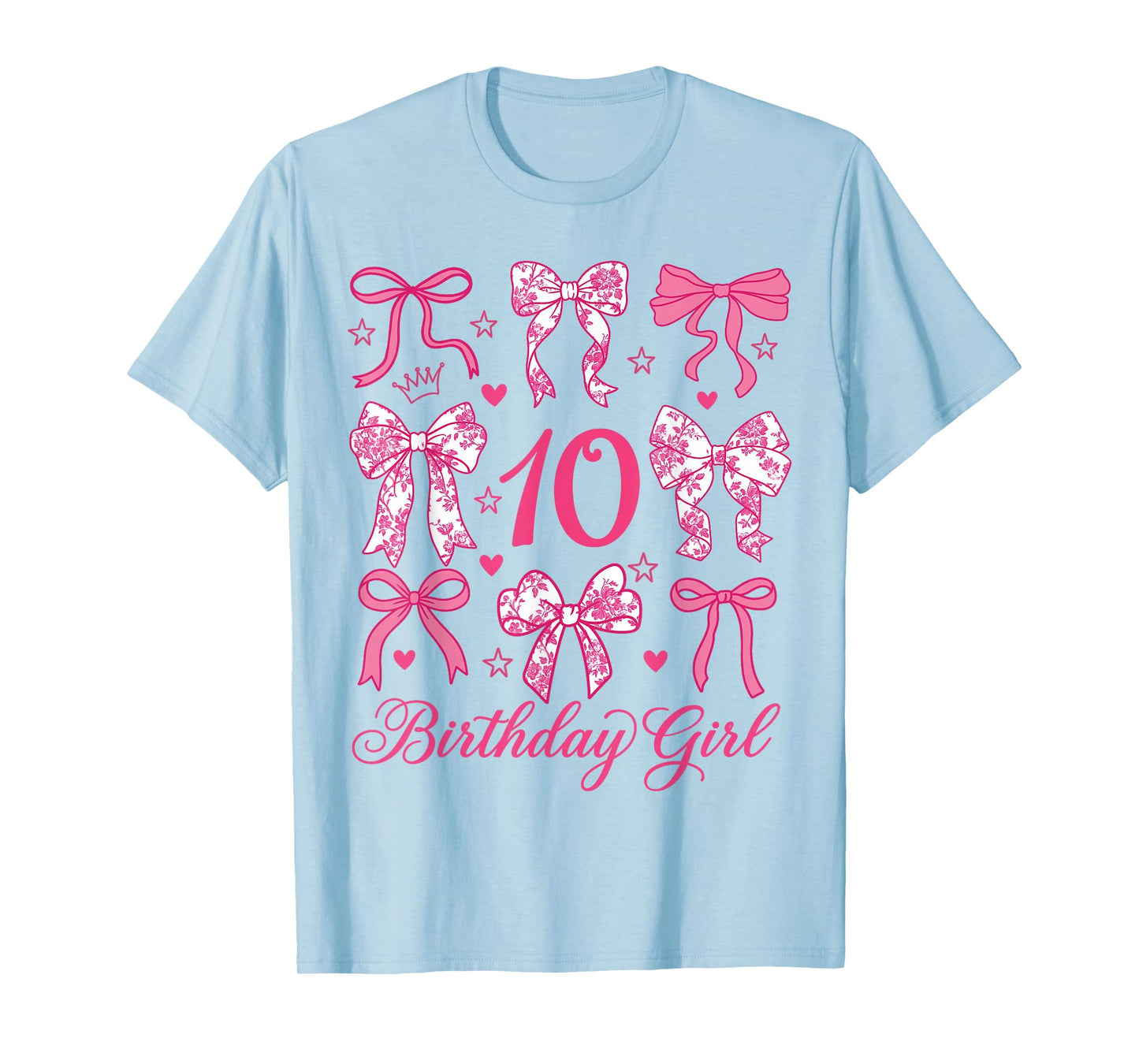 Cute It's My 10 Bday Coquette Bow 10th Birthday Girls T-Shirt
