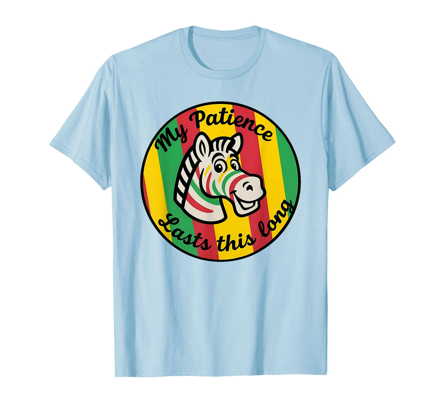 My Patience Lasts This Long Vibrant Retro Zebra Animal Lover T-Shirt