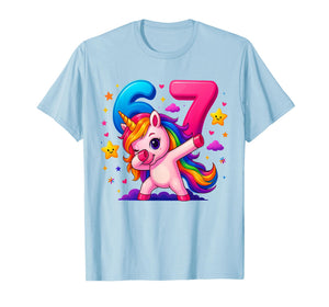 67 Unicorn for Girls Six Seven Meme Brainrot Funny Kids Girl T-Shirt